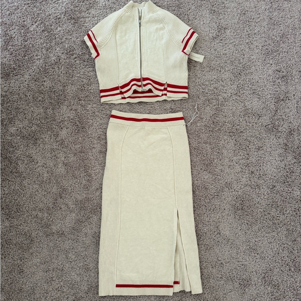 Daily Practice by Anthropologie Stripe Sweater Skirt and top set